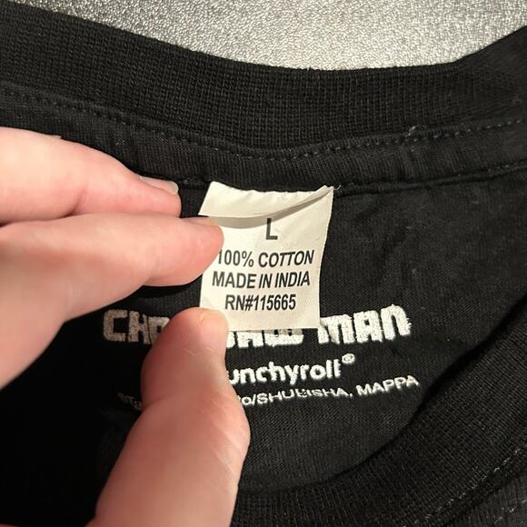 CHAINSAW MAN Anime New Black LS Graphic Tee Size L - Picture 5 of 5